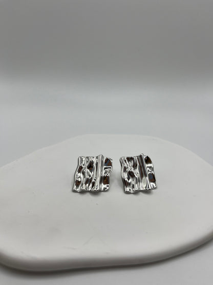 Pendientes Pirita Plateado
